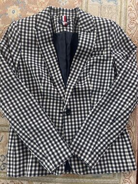 Tommy Hilfiger Navy & White Gingham Sport Coat